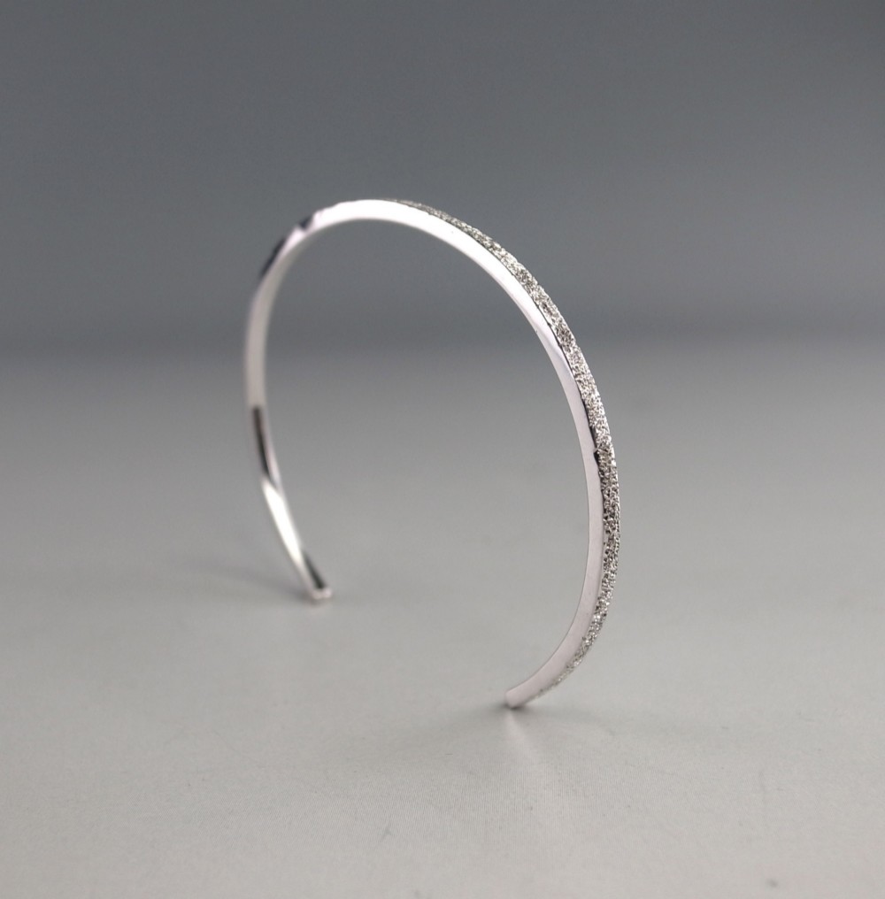 キラキラテクスチャー　バングル　スリムタイプ　スターリングシルバー　受注製作