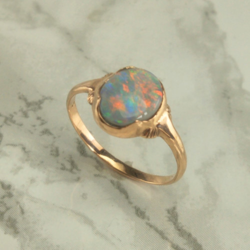 K14 14金　天然オパールリング　指輪　13号 楽天市場】K18 天然オパール 2.954ct 一粒リング 13号 イエロー