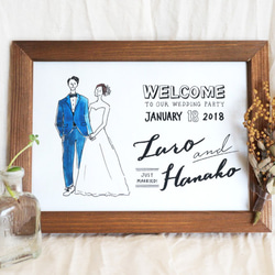 オーダーメイドイラスト　ウェルカムボード　-wedding welcome board- 1枚目の画像