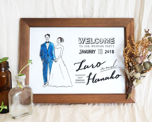 オーダーメイドイラスト ウェルカムボード -wedding welcome board