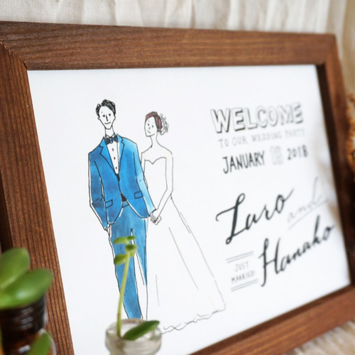 オーダーメイドイラスト ウェルカムボード -wedding welcome board