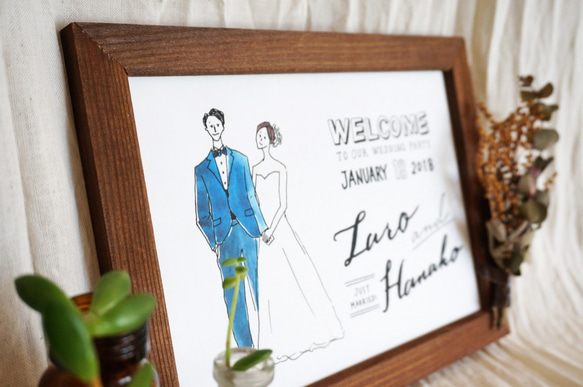 オーダーメイドイラスト　ウェルカムボード　-wedding welcome board- 3枚目の画像