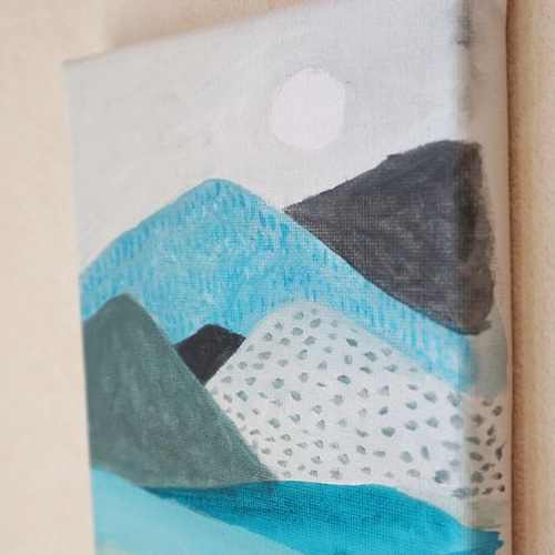 青っぽい山々 / アクリル画(原画) インテリアアート 絵画 カラシソエル
