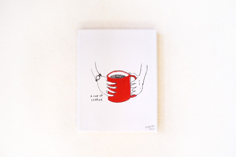 a cup of coffee / アクリル画(原画)　インテリアアート