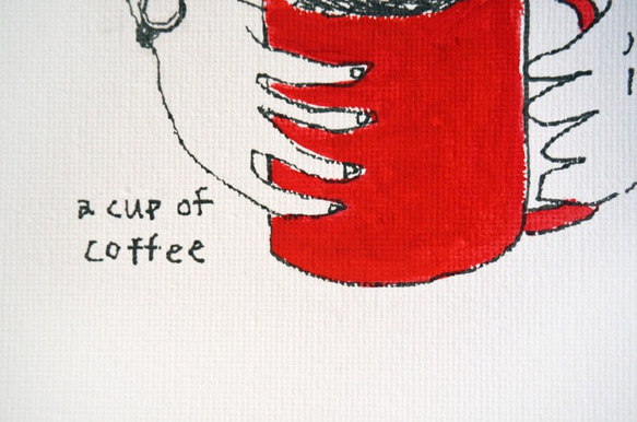 a cup of coffee / アクリル画(原画)　インテリアアート 3枚目の画像