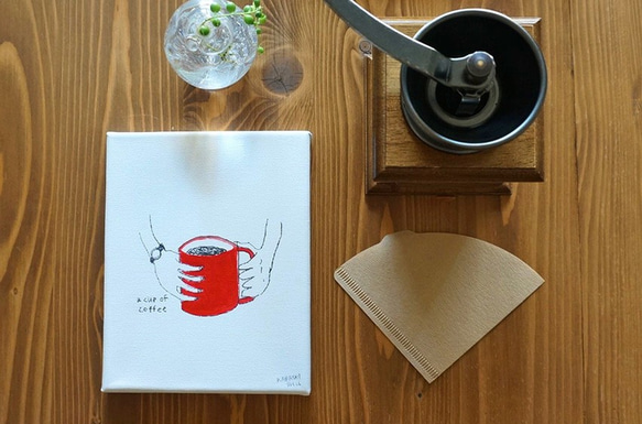 a cup of coffee / アクリル画(原画)　インテリアアート 4枚目の画像