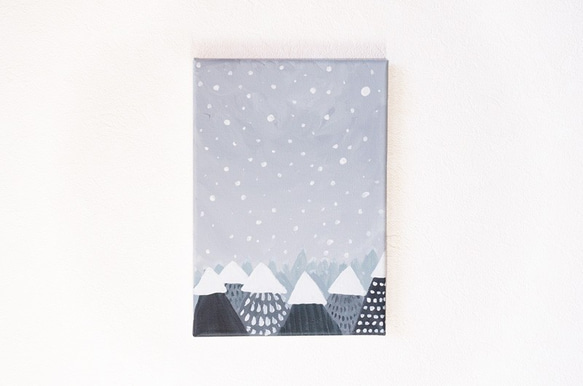 冬の森と積もる雪 / アクリル画(原画)　インテリアアート 1枚目の画像