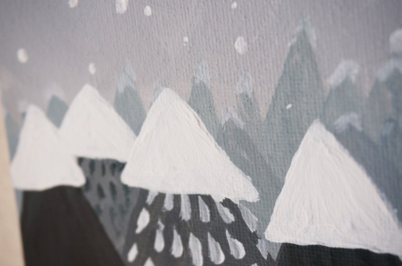 冬の森と積もる雪 / アクリル画(原画)　インテリアアート 4枚目の画像
