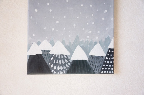 冬の森と積もる雪 / アクリル画(原画)　インテリアアート 5枚目の画像