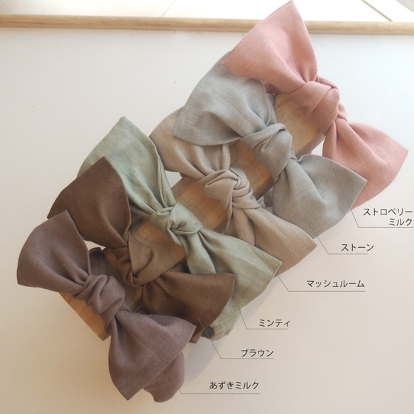 高級リネンでつくる【3way】Baby&KIDS Turban（ ベイビー / キッズ ターバン）・くすみカラー 3枚目の画像