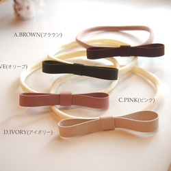 fakesuede single bow headband (フェイクスエードシングルリボンカチューム) 3枚目の画像