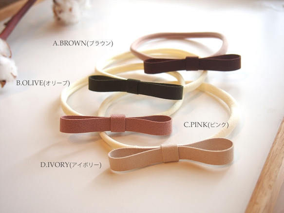 fakesuede single bow headband (フェイクスエードシングルリボンカチューム) 3枚目の画像