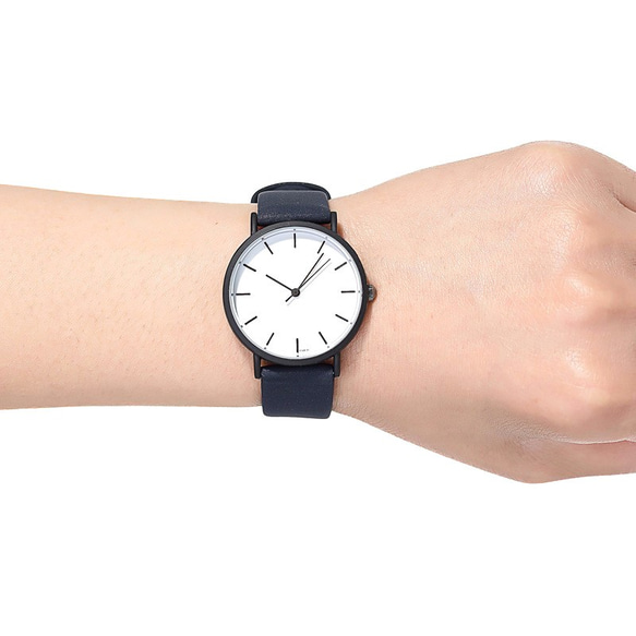 2size ネイビーペアウォッチ 上品シンプル腕時計 <j-0078> 4枚目の画像