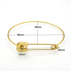 メタルピンモチーフ バングル 全２色<K12> 4枚目の画像