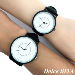 2size ブラックペアウォッチ 上品シンプル腕時計 <b-0024> 2枚目の画像
