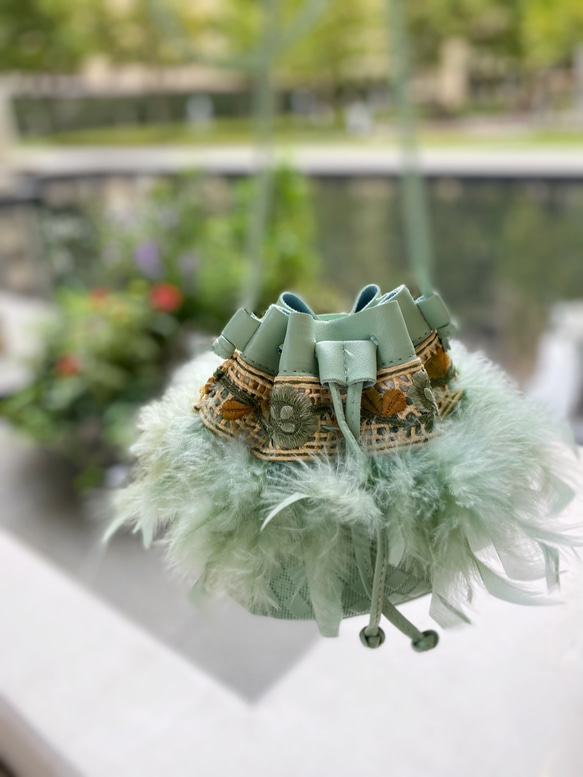 grege feather bag（ピスタチオ） 1枚目の画像