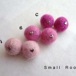 【選べる】羊毛フェルト❤イヤリング　ピンク系 3枚目の画像