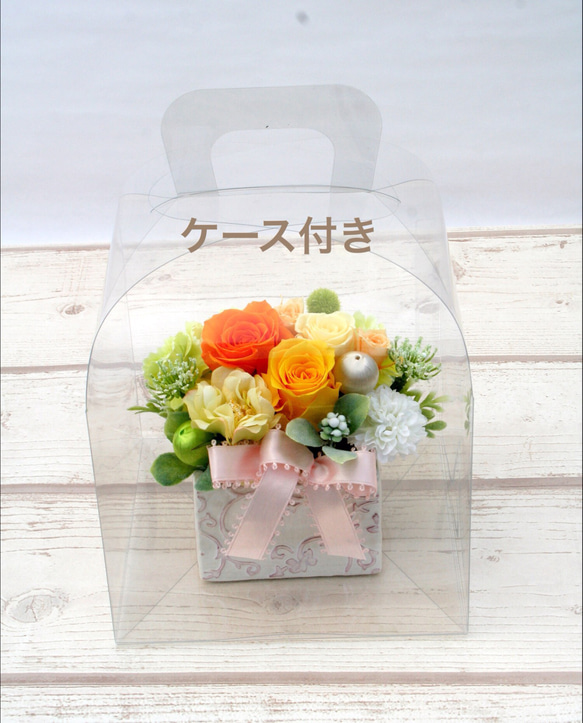 ～FLOWER　GIFT～ピンク＆パープル系ふんわりアレンジ♪ケース付き 4枚目の画像