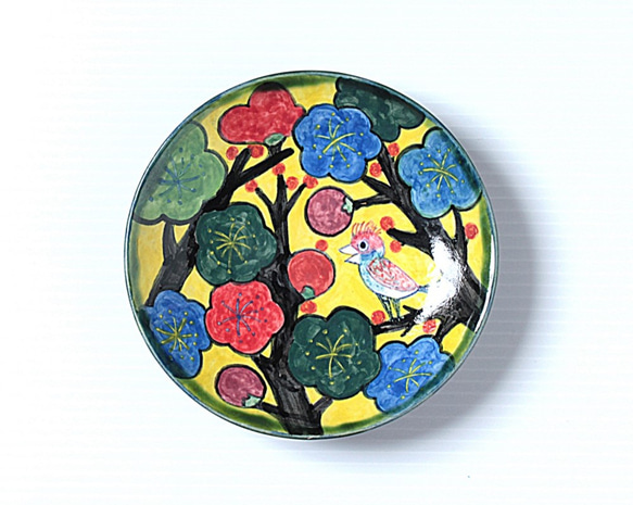 梅に鳥(黒い木)の釉下色絵フリーカップセット 3枚目の画像