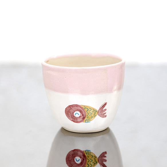 パープルの金魚絵のフリーカップ（ピンク） 3枚目の画像