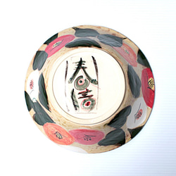 椿紋様の色絵大鉢 5枚目の画像