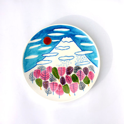 “白富士山與佐藤之森”彩色盤子 第1張的照片