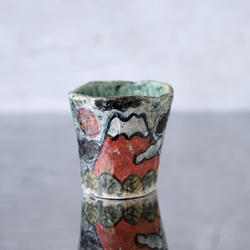 手捻り赤富士のカップ 1枚目の画像
