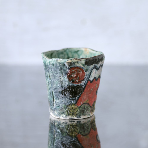 手捻り赤富士のカップ 3枚目の画像