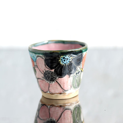 手工杯，花和蝴蝶系列（粉紅色手柄）（小） 第2張的照片