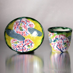 桜とウグイスのフリーカップセット 1枚目の画像