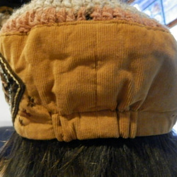 TsukiyoのParty kids☆Cap　コーデュロイと草木染めの編み編み☆ナチュラル帽子　 5枚目の画像