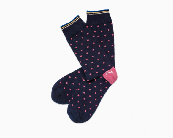 【8折】精梳棉女襪．Polygiene® 抑菌除臭｜Raspberry Pink / 靛藍-粉紅 / 第5張的照片