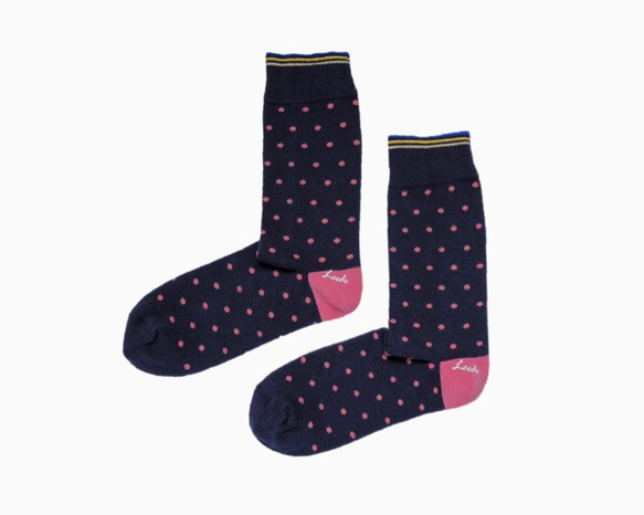 【8折】精梳棉男襪．Polygiene® 抑菌除臭｜Raspberry Pink / 靛藍-粉紅 / 第5張的照片