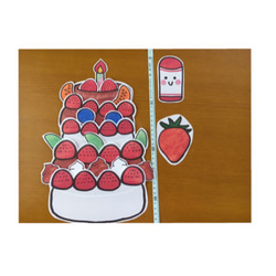 誕生日 パネルシアター【くれよんさんからプレゼント】ケーキ 果物 保育教材 5枚目の画像