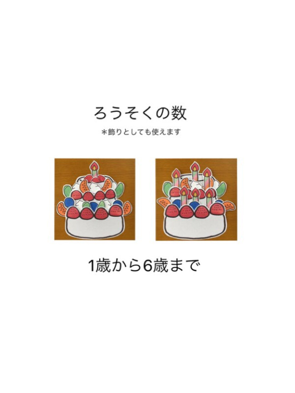 誕生日 パネルシアター【くれよんさんからプレゼント】ケーキ 果物 保育教材 6枚目の画像