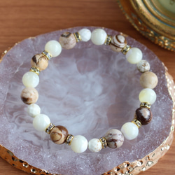 心を緩め安心感をもたらす ブラウンゼブラジャスパー マザーオブパール