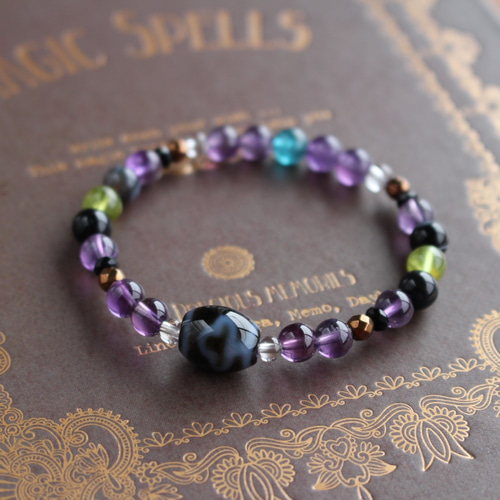 迷いを払い正しい道へ進む 菩提天珠 アメジスト 天眼石 パワーストーン