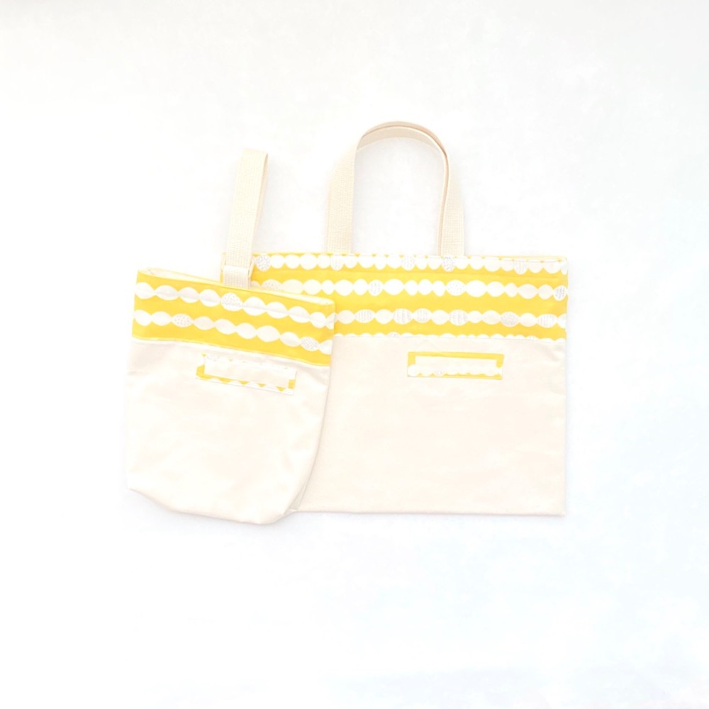 北欧　入園入学セット（もくもく柄；黄色）