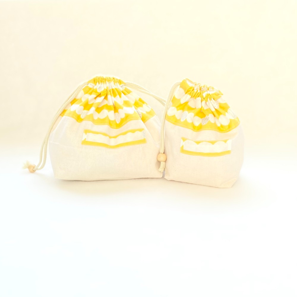 北欧　入園入学セット（もくもく柄；黄色）