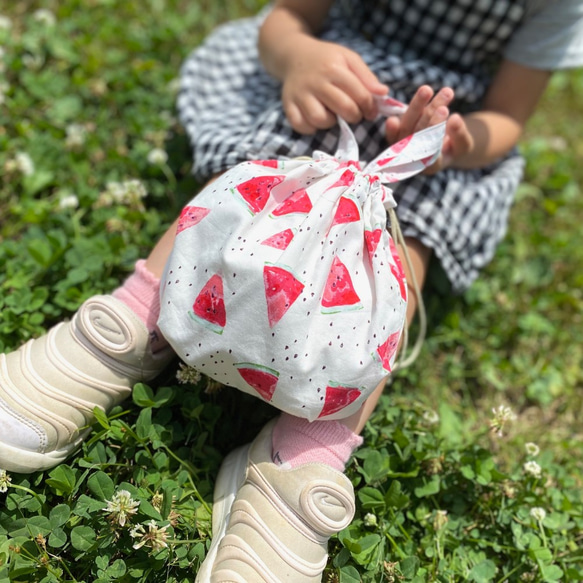 夏のおでかけに♪ スイカのminiバッグ 2枚目の画像