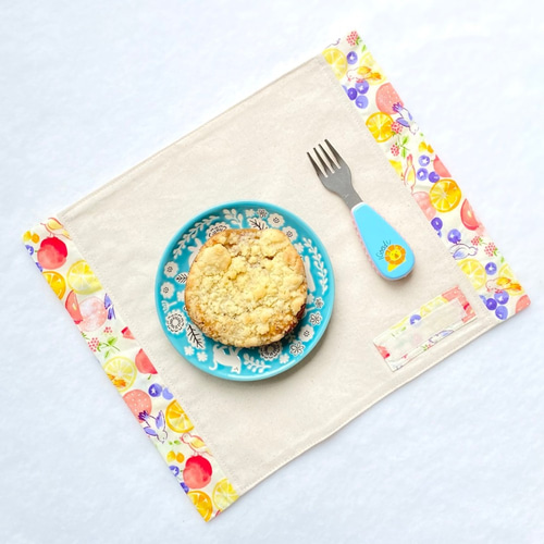 お名前テープがはがれない！】幼稚園サイズのランチョンマット（小鳥の