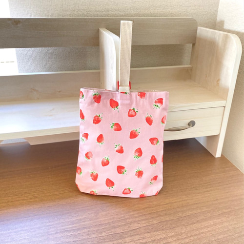 いちごがかわいい！入園入学セット（くすみピンク 3点