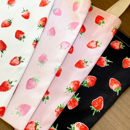 入園入学3点セット 【いちごベージュヌビ×くすみピンク】　女の子 いちごがかわいい！入園入学セット（くすみピンク 3点