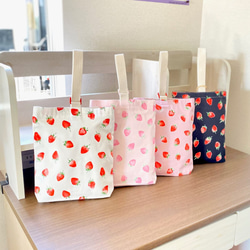 タンしお様　確認用　いちご　白地　チェリーピンク　上履き入れ　シューズケース タンしお様 確認用 いちご 白地 チェリーピンク 上履き入れ