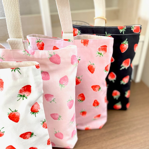 いちごがかわいい！上履き袋 シューズ入れ 上履き袋 ママバナナ 通販