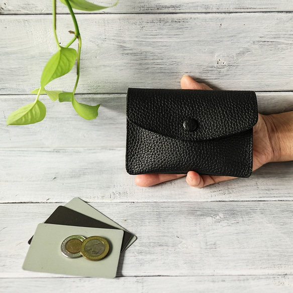 本革財布 手に馴染むふっくらコンパクト財布【ブラック】 その他ミニ