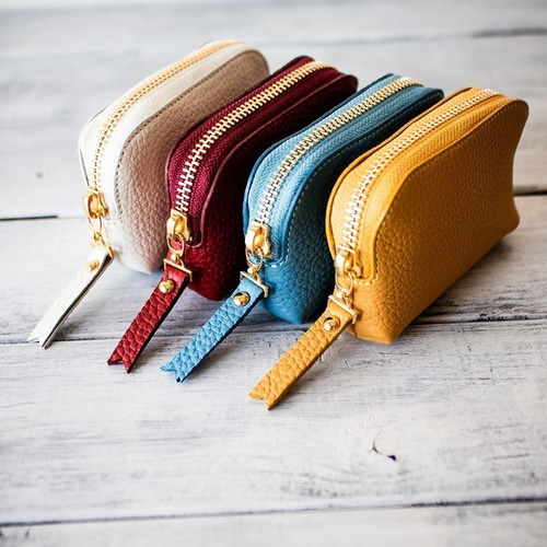 ダチョウ だちょう アート刺繍 ポーチ本革 レザー 長財布 ペン