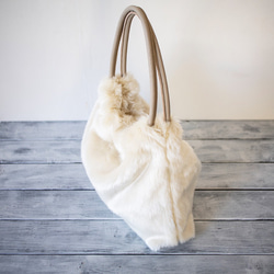 成人款高品質環保毛絨抽繩手提袋 [灰色] 第4張的照片