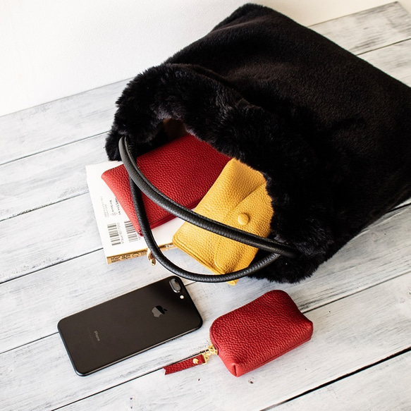 成人款高品質環保毛絨抽繩手提袋 [灰色] 第6張的照片