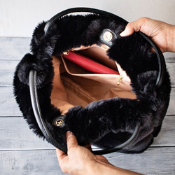 成人款高品質環保毛絨抽繩手提袋 [灰色] 第7張的照片